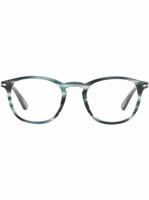 Persol striped square-frame glasses Grey PO3143V1051