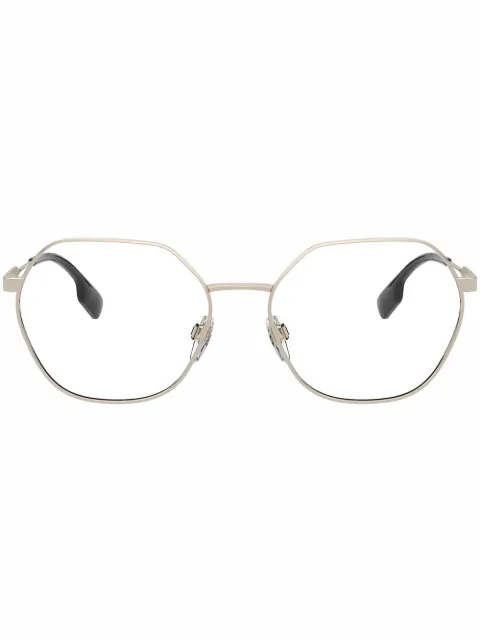 Burberry Eyewear Erin check-trim glasses Gold BE13501109