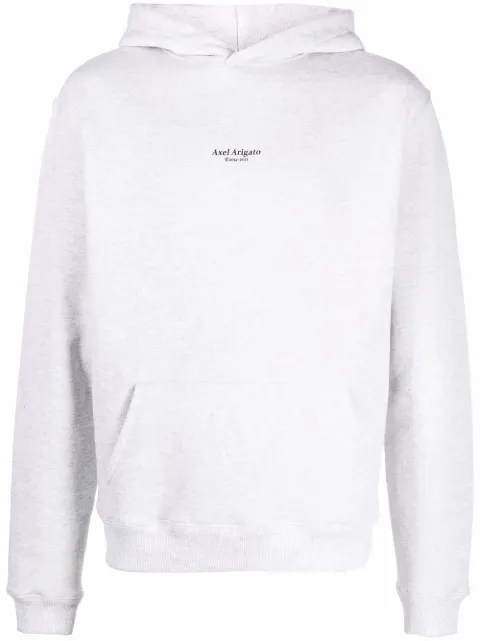 Axel Arigato logo-print organic-cotton hoodie Grey 15823