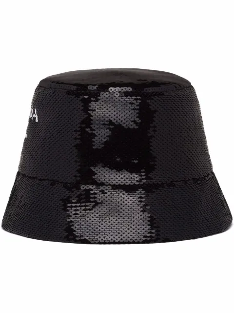 Prada sequinned bucked hat Black 2HC137959