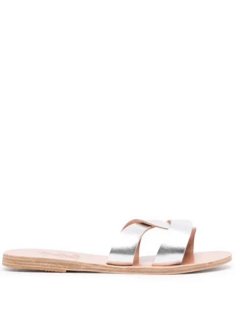 Ancient Greek Sandals metallic leather-strap sandals Silver DESMOSVACHETTASILVER