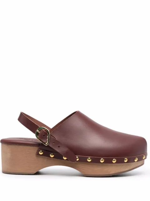 Ancient Greek Sandals Classic Closed 70mm studded clogs Brown CLASSICCLOSEDCLOGVACHETTACHESTNUT