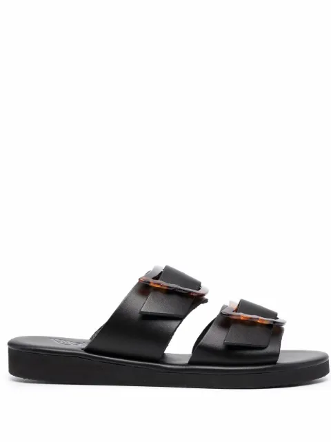 Ancient Greek Sandals Iaso oversized-buckle sandals Black IASOVACHETTABLACKTORTOISESHELL