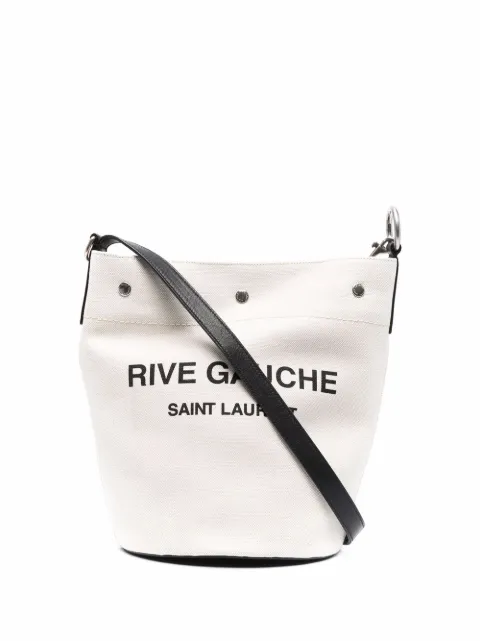 Saint Laurent logo-print bucket shoulder bag Neutrals 676624FAAAZ