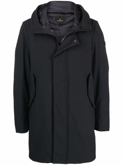Peuterey logo patch hooded coat Black PEU411301191511