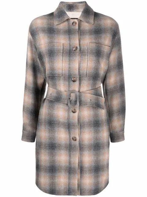 Seventy check belted coat Grey GI0725160219