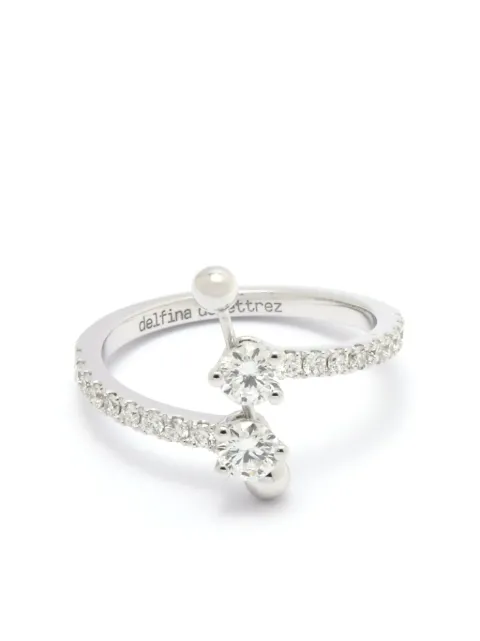 Delfina Delettrez 18kt white gold Two In One Contrariè diamond ring Silver TIO1019A