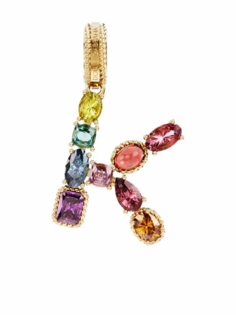 Dolce & Gabbana Rainbow Alphabet K 18kt yellow gold multi-stone pendant Gold WANR2GWMIXK