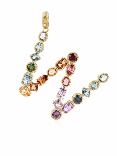Dolce & Gabbana 18kt yellow gold W letter gemstone pendant Gold WANR1GWMIXW