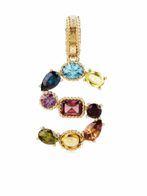 Dolce & Gabbana Rainbow Alphabet S 18kt yellow gold multi-stone pendant Gold WANR2GWMIXS