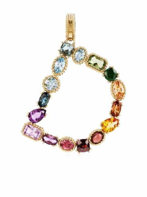 Dolce & Gabbana 18kt yellow gold D letter gemstone pendant Gold WANR1GWMIXD