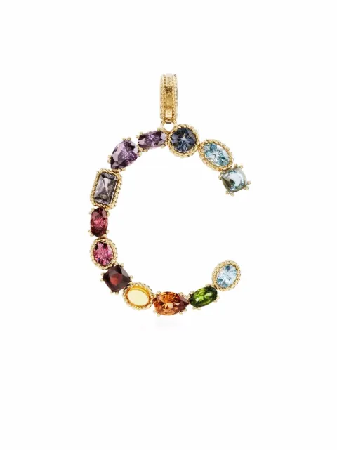 Dolce & Gabbana 18kt yellow gold C letter gemstone pendant Gold WANR1GWMIXC