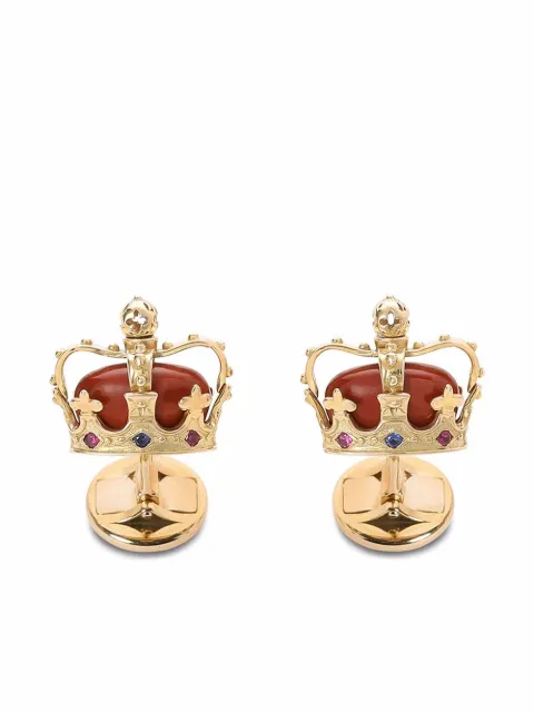 Dolce & Gabbana 18K gold Royal jasper, ruby and sapphire cufflinks Gold WFHK1GWJAS1