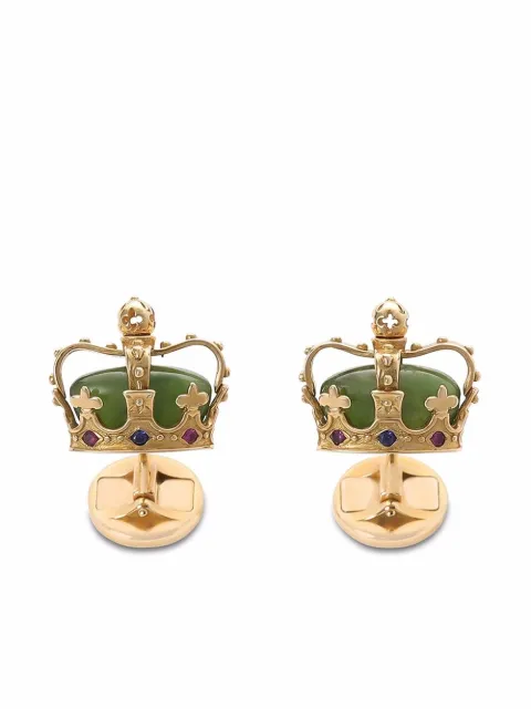 Dolce & Gabbana 18K gold Royal jade, ruby and sapphire cufflinks Gold WFHK1GWNFG1