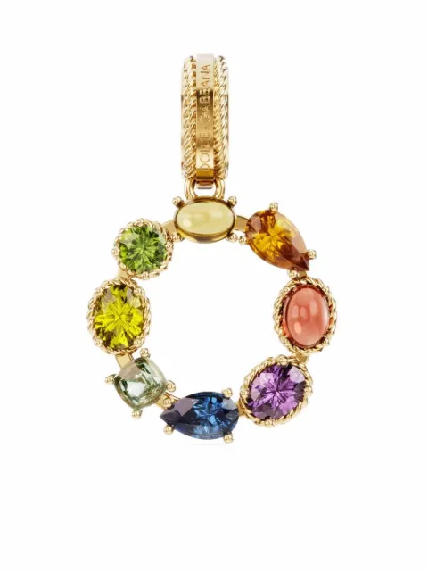 Dolce & Gabbana Rainbow Alphabet O 18kt yellow gold multi-stone pendant Gold WANR2GWMIXO