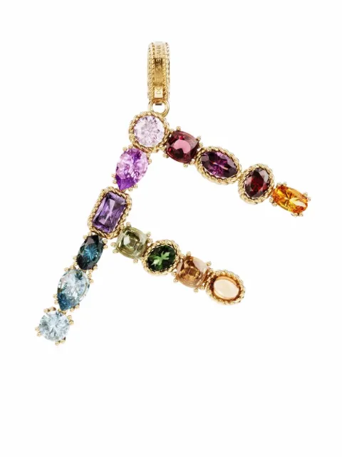 Dolce & Gabbana Rainbow Alphabet 18kt yellow gold multi-stone pendant Gold WANR1GWMIXF