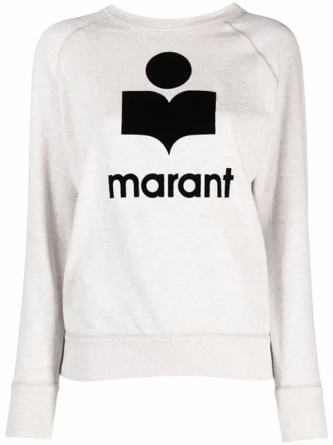 MARANT ÉTOILE logo-print crew-neck sweatshirt Neutrals SW0004FAA1M07E
