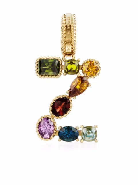 Dolce & Gabbana 18K yellow gold Z letter gemstone pendant Gold WANR2GWMIXZ