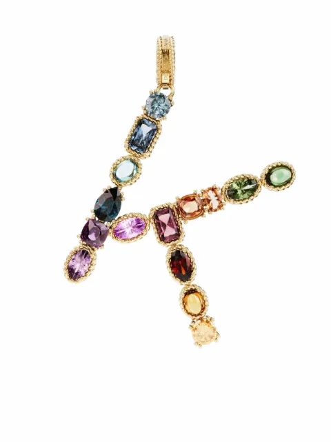 Dolce & Gabbana Rainbow Alphabet K 18K yellow gold multi-stone pendant Gold WANR1GWMIXK