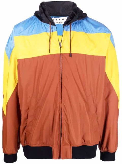 Marni colour-block track jacket Brown JUMU0116LQTN855