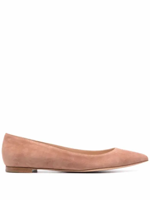 Gianvito Rossi Gianvito suede ballerina shoes Neutrals G2087905CUOCAM