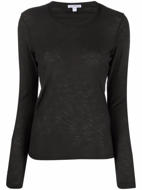 James Perse round-neck long-sleeved T-shirt Green WUA3361