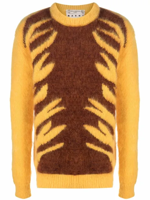 Marni abstract intarsia-knit jumper Yellow GCMG0243Q0UFU118