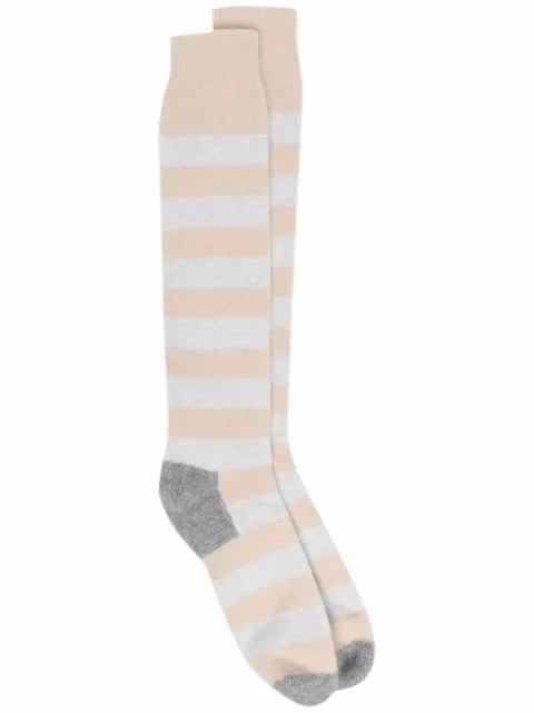 Fedeli stripe-pattern socks Neutrals 4UI09002
