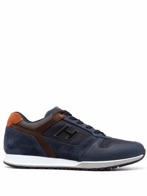 Hogan panelled-leather sneakers Blue HXM3210Y860QD1