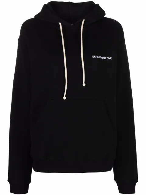 Department 5 logo-print cotton hoodie Black DF5032TF0076