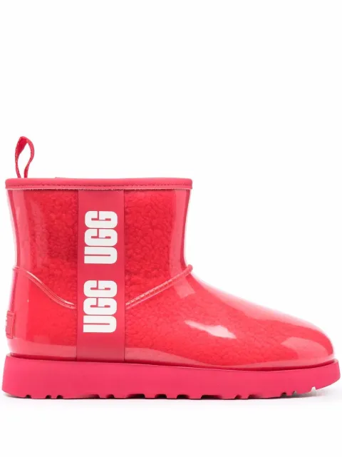 UGG logo-print vinyl boots Pink 1113190W