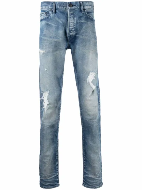John Elliott mid-rise distressed jeans Blue JEPF21DP020014450445