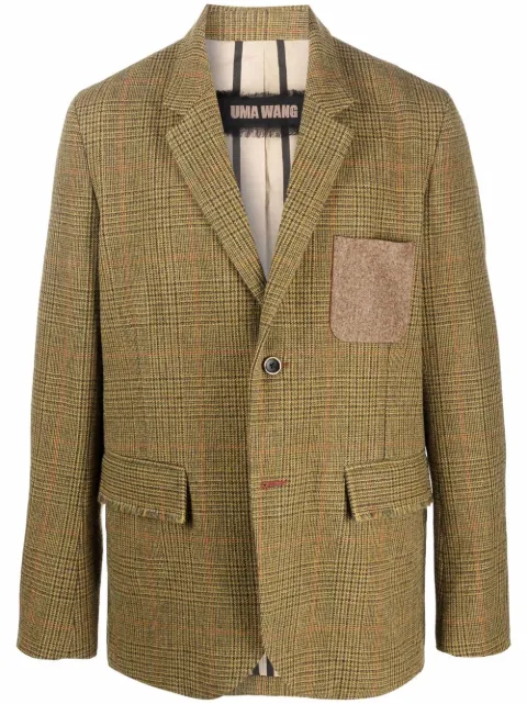 Uma Wang checked wool blazer Yellow UM6507
