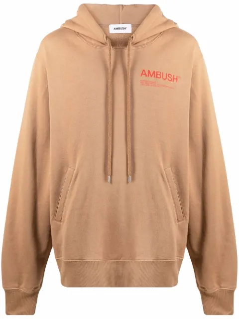 AMBUSH logo-print hoodie Neutrals BMBB012F21FLE0016225