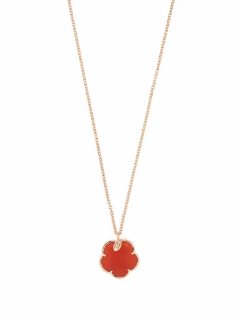 Pasquale Bruni 18kt rose gold Petit Joli carnelian and diamond necklace Pink 16243R