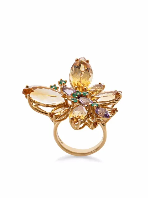 Dolce & Gabbana 18K yellow gold Butterfly citrine ring Gold WRJI4GWQC01