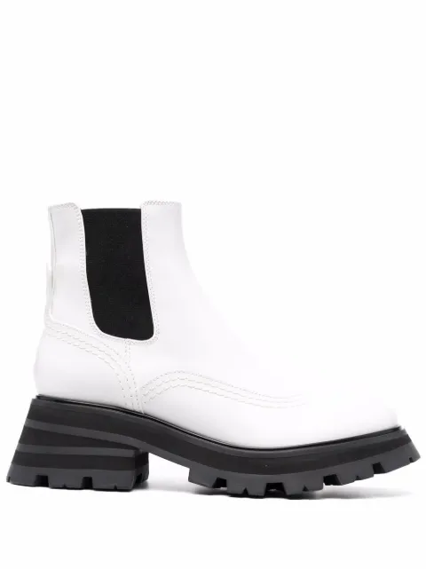 Alexander McQueen Wander ridged-sole leather boots White 666368WHZ84