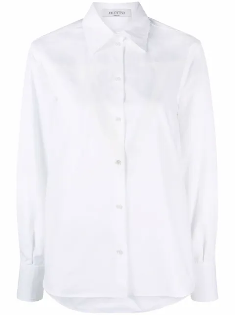 Valentino Garavani long-sleeve cotton shirt White BAB1Z05DN