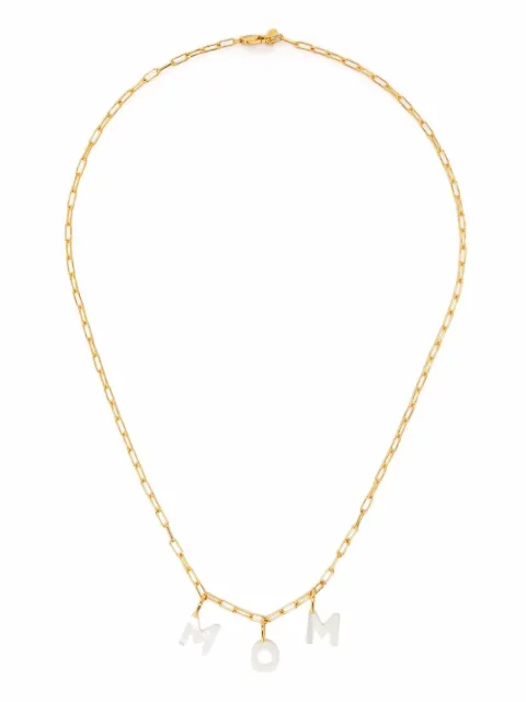 Maria Black Mom-lettering charm necklace Gold 300429YG