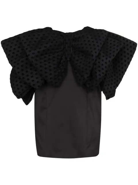 ROTATE BIRGER CHRISTENSEN Natalie oversized-bow minidress Black RT8561000