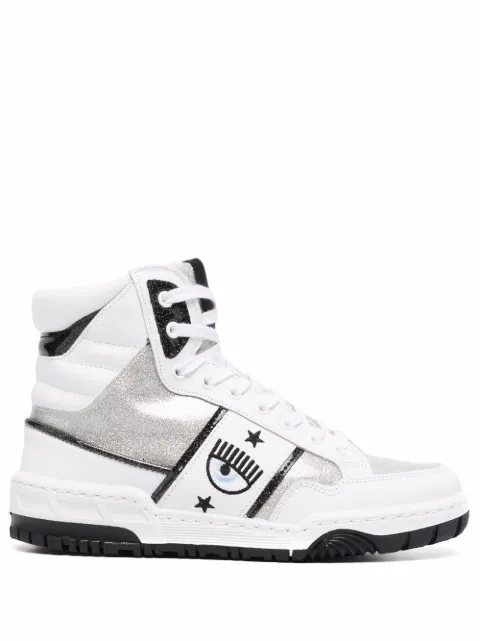 Chiara Ferragni eye-motif high top sneakers White CF2834