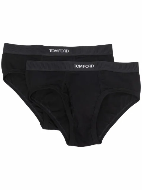 TOM FORD two-pack logo-waistband briefs Black T4XC11040002