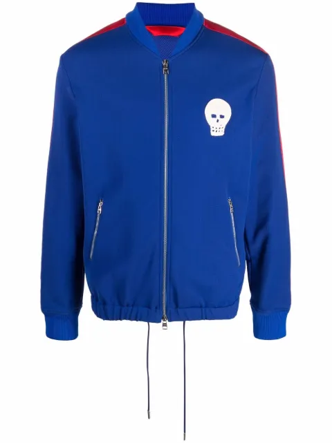 Alexander McQueen skull patch sports jacket Blue 666731QRR42