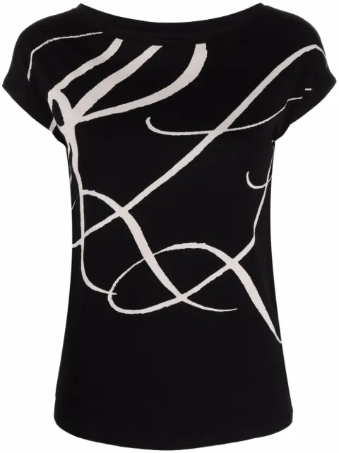 Lauren Ralph Lauren oversized logo print top Black 200748765