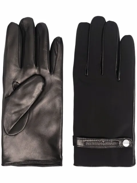 Emporio Armani classic leather gloves Black 6245241A251