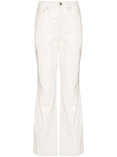 REMAIN Lynn leather straight-leg trousers White RM982