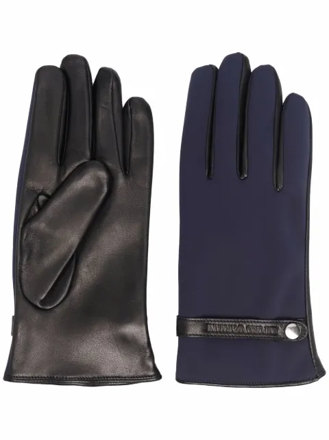 Emporio Armani classic suede gloves Blue 6245241A251