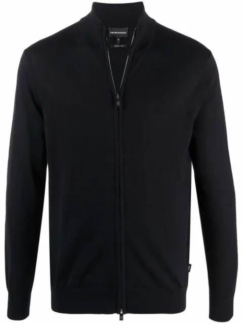 Emporio Armani zip-up virgin wool cardigan Blue 8N1MUZ1MJXZ