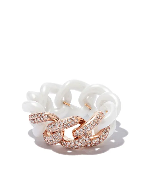 SHAY 18kt rose gold medium link diamond ring SR342RGWCERDIA