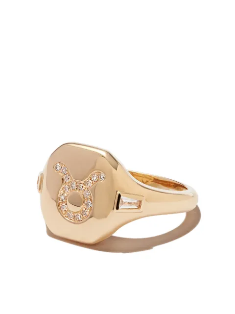 SHAY 18K yellow gold taurus diamond signet ring Gold SR54YGTAURUS